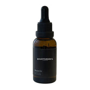 Brown bottle with black cap labeled 'Rightshades' on a white background