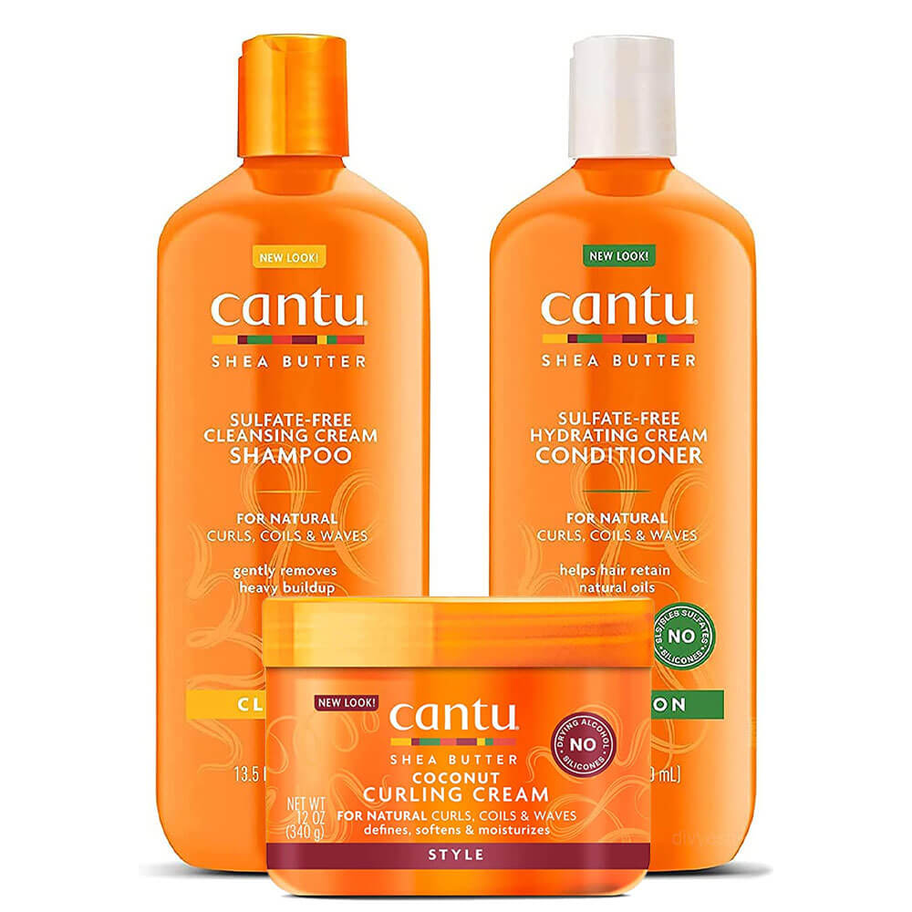 Cantu Shampoo, Conditioner and Coconut Curling Cream Combo – Mane
