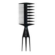 Black hair comb with spikes on a white background