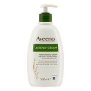 Aveeno moisturizing cream bottle on a white background