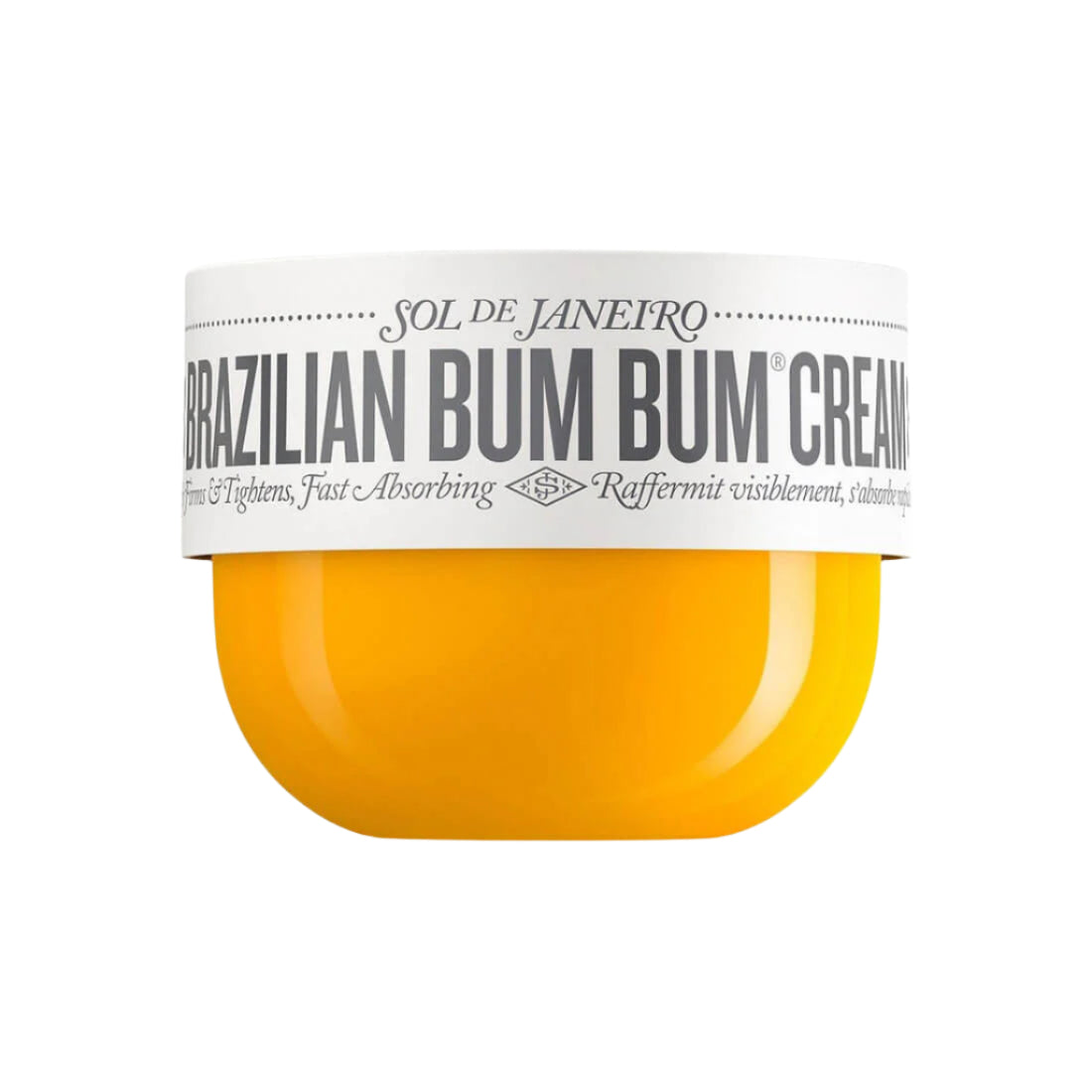 Jar of Sol de Janeiro Brazilian Bum Bum Cream on a white background