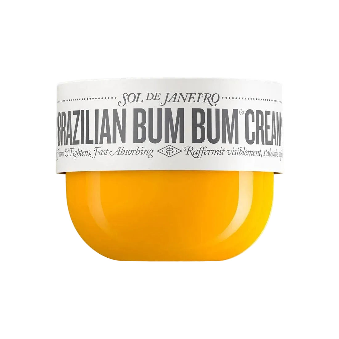 Jar of Sol de Janeiro Brazilian Bum Bum Cream on a white background