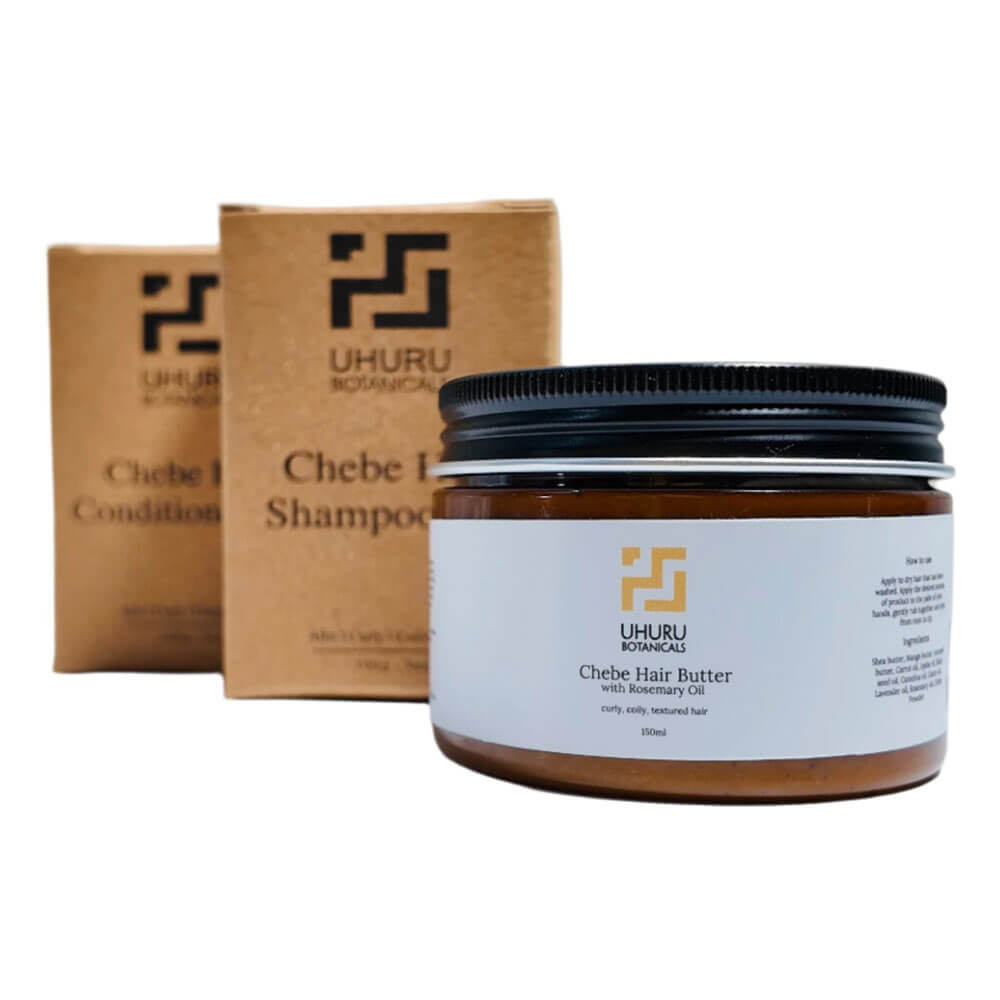 Uhuru Botanicals Chebe Conditioner, Shampoo & Butter Set