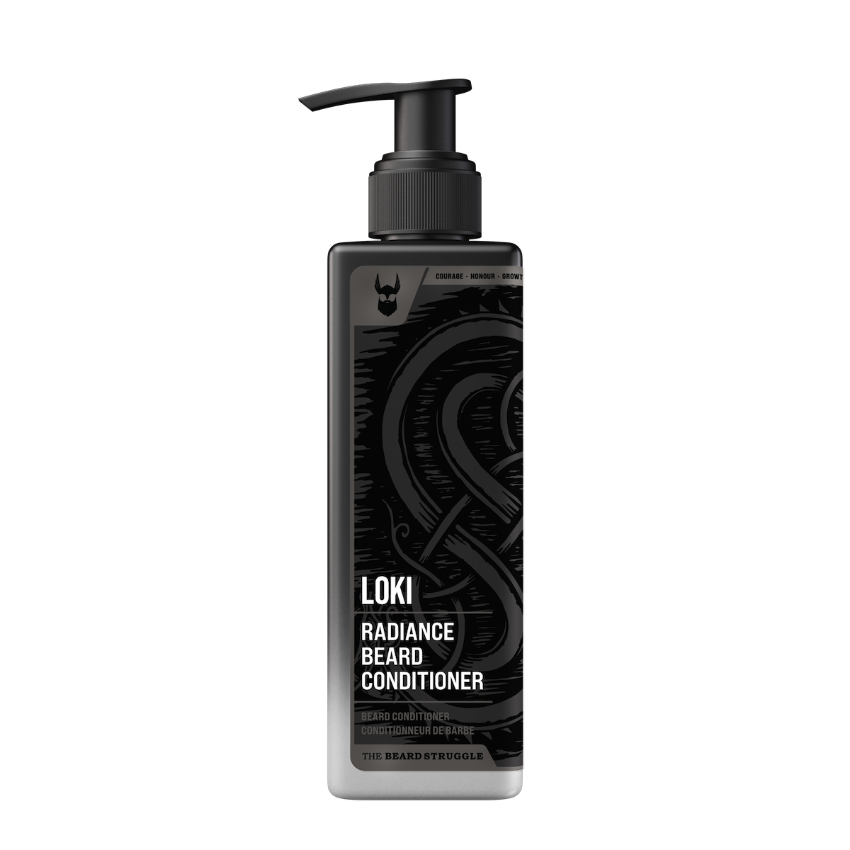 Loki Radiance Beard Conditioner bottle on a white background