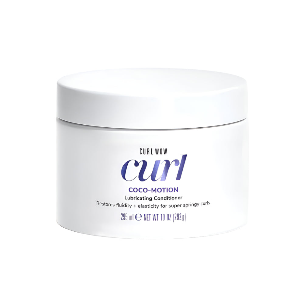 Jar of Curl Wow Coco-Motion Lubricating Conditioner on a white background