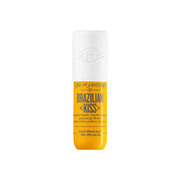 Lip balm container labeled 'Brazilian Kiss' on a white background