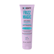 Purple shampoo tube labeled 'Frizz Magic' on a white background
