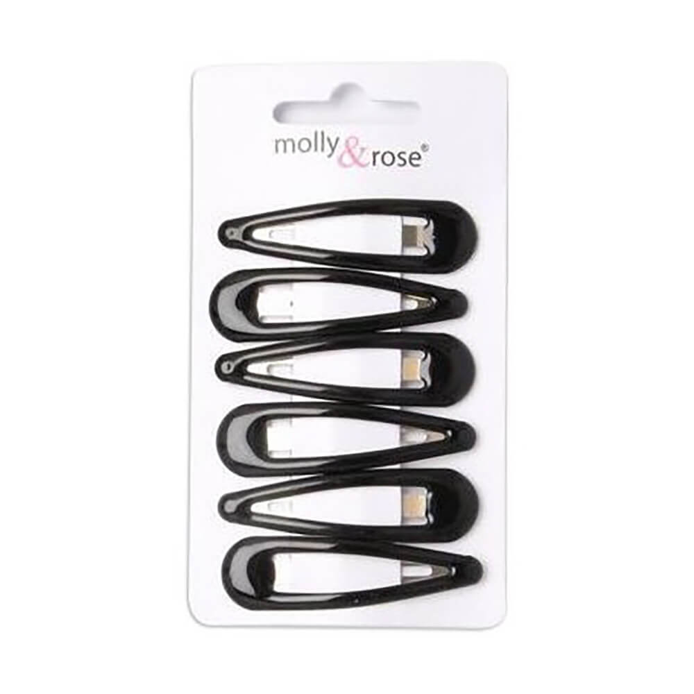Molly & Rose Black Snap Hair Clips 