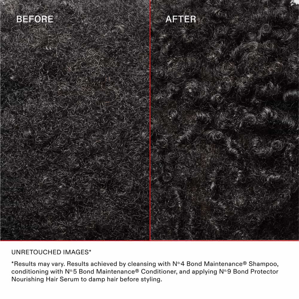Comparison of hair texture before and after using a hair care product, with 'Before' on the left and 'After' on the right.