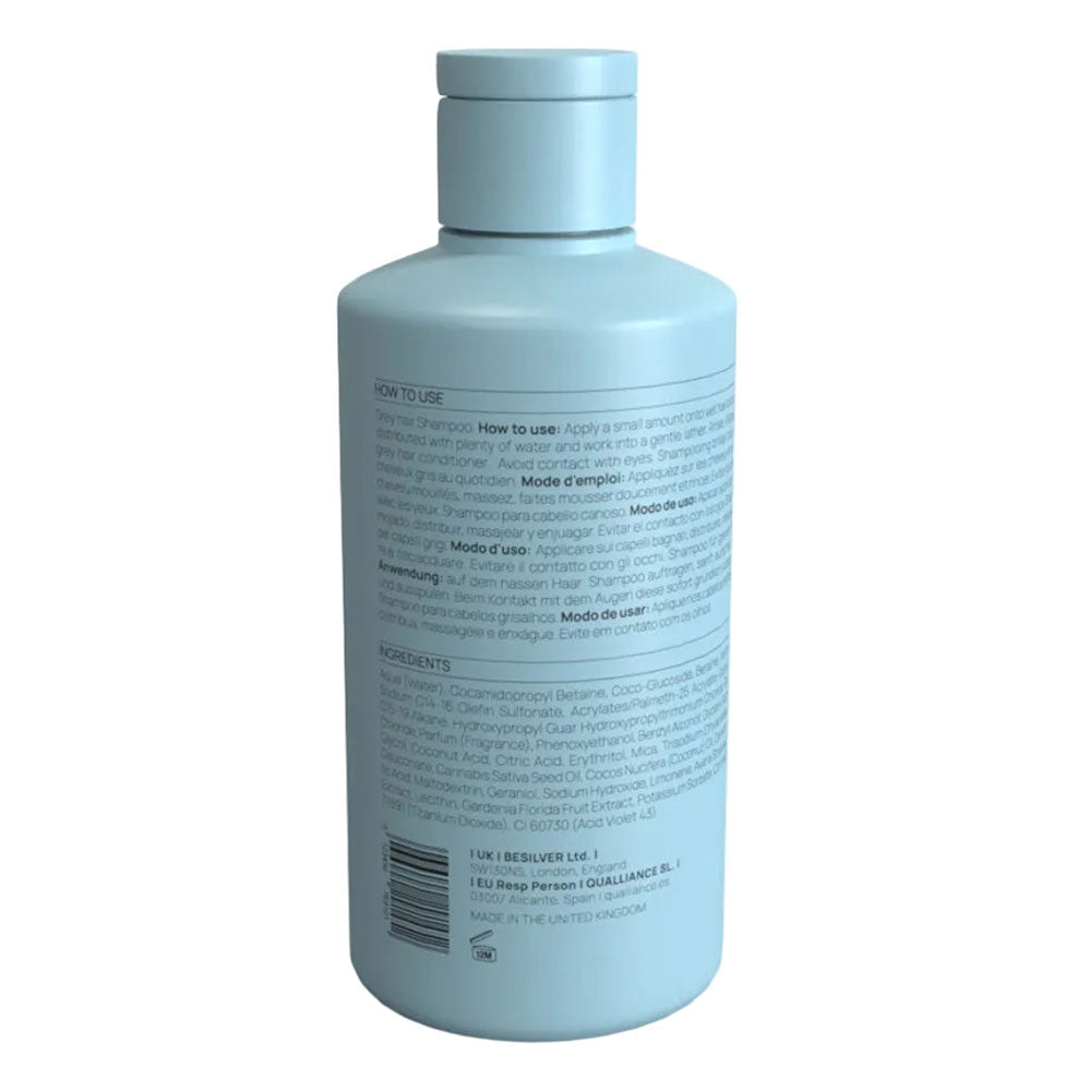 Blue bottle with label on a white background