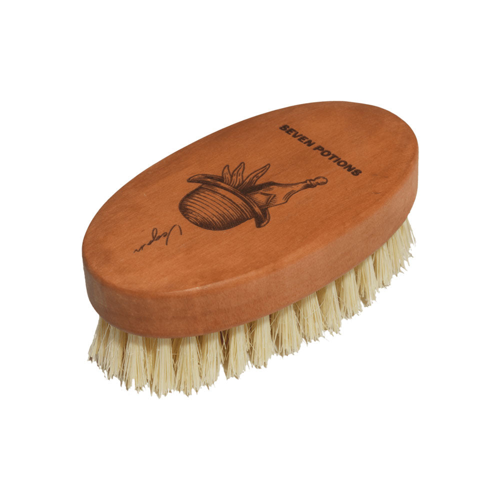 Seven Potions Oval Shaped Pear Wood Beard Brush