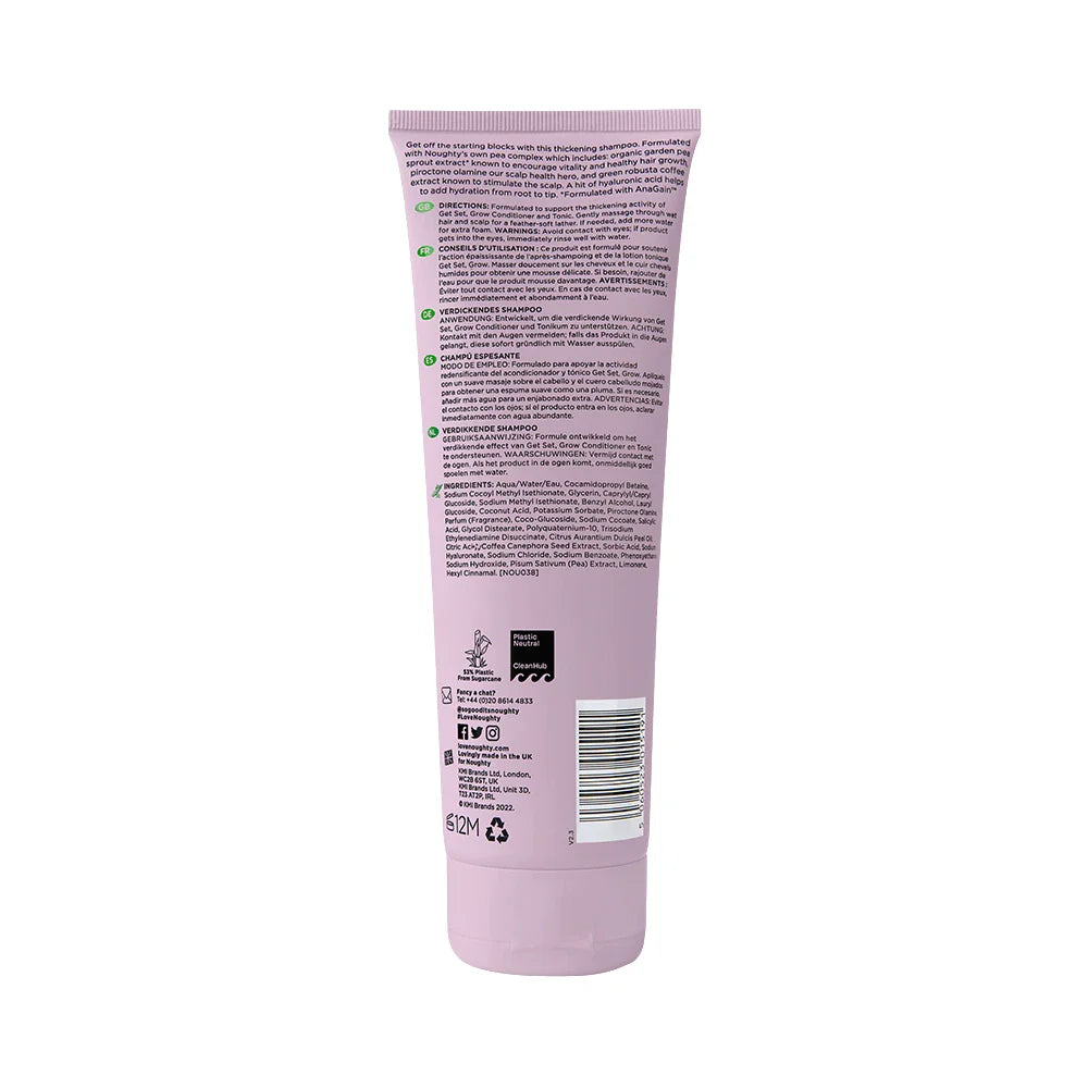 Purple tube with text and symbols on a white background