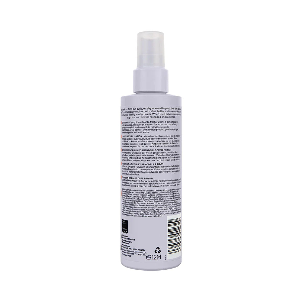 White spray bottle with label on a white background
