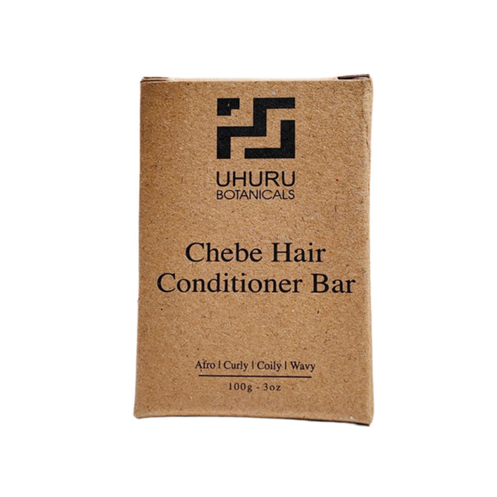 UHURU BOTANICALS Chebe Hair Conditioner Bar packaging on a white background
