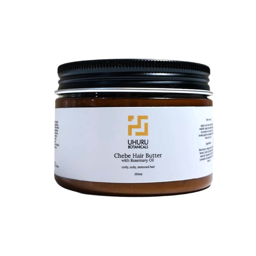 Jar of Uhuru Botanicals Chebe Hair Butter on a white background