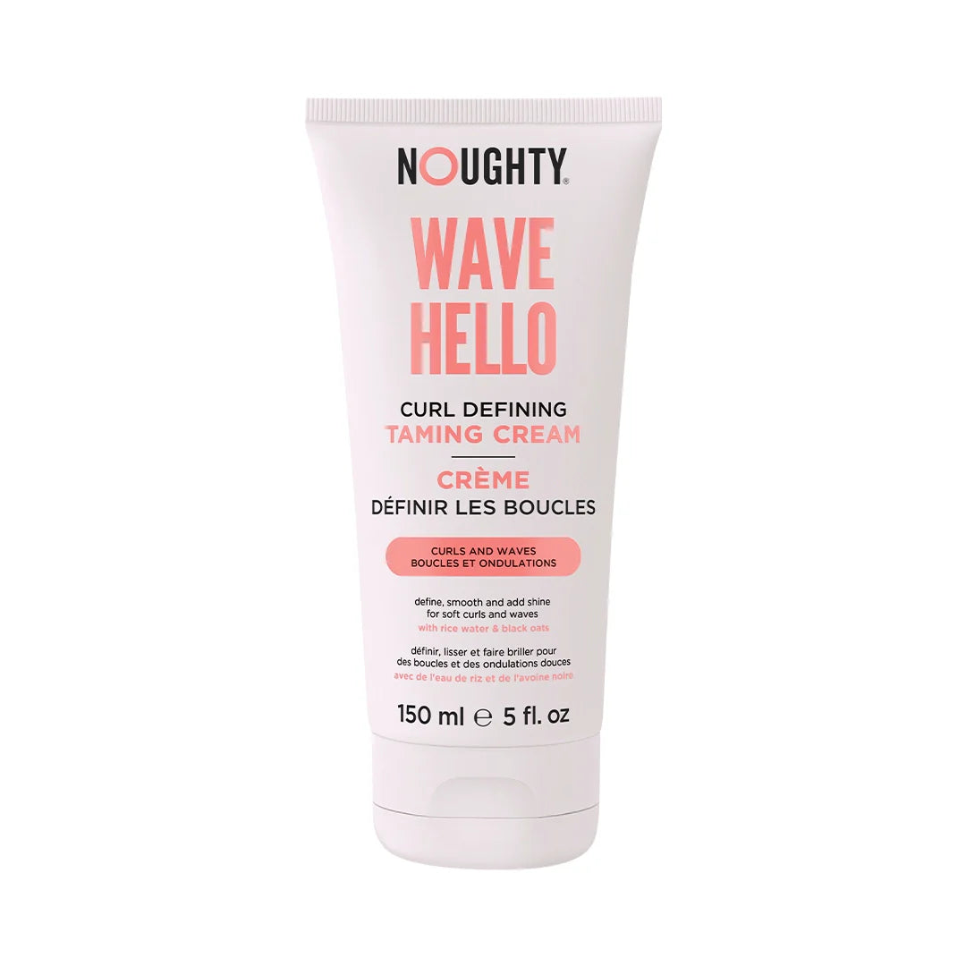 Tube of Noughty Wave Hello Curl Defining Taming Cream on a white background