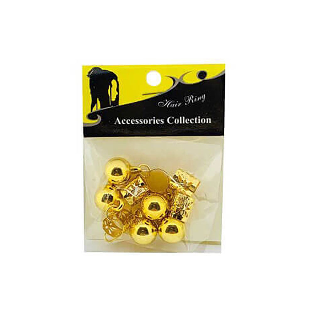 Adjustable Gold Hair Rings with Ball Charm 5pcs