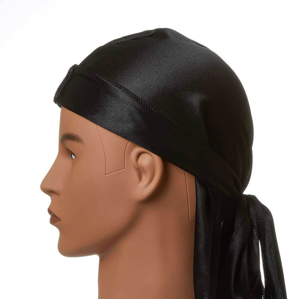 Black silk men's durag