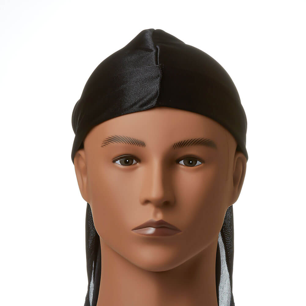 Black Silky Satin Durag