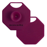 Two purple ScrubMe cleaning pads on a white background