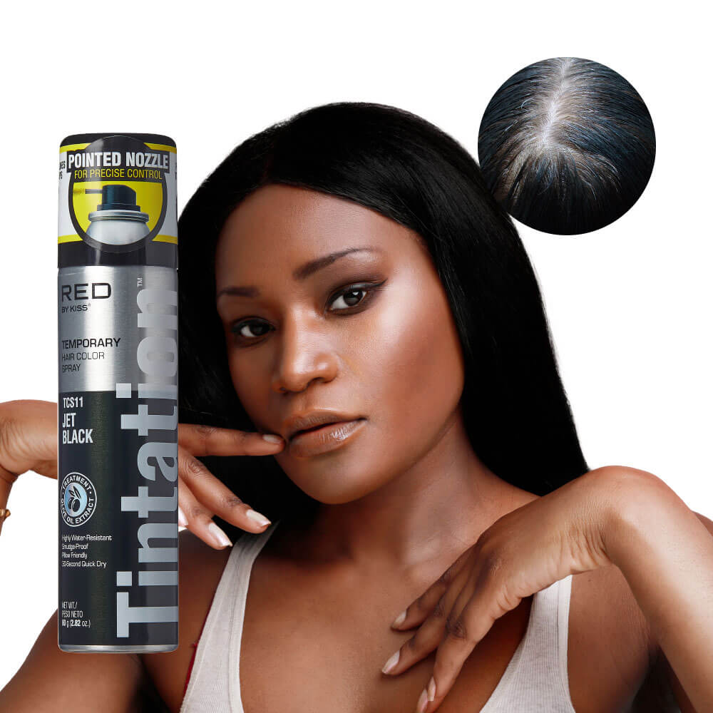 red by kiss black temporary hair colour spray