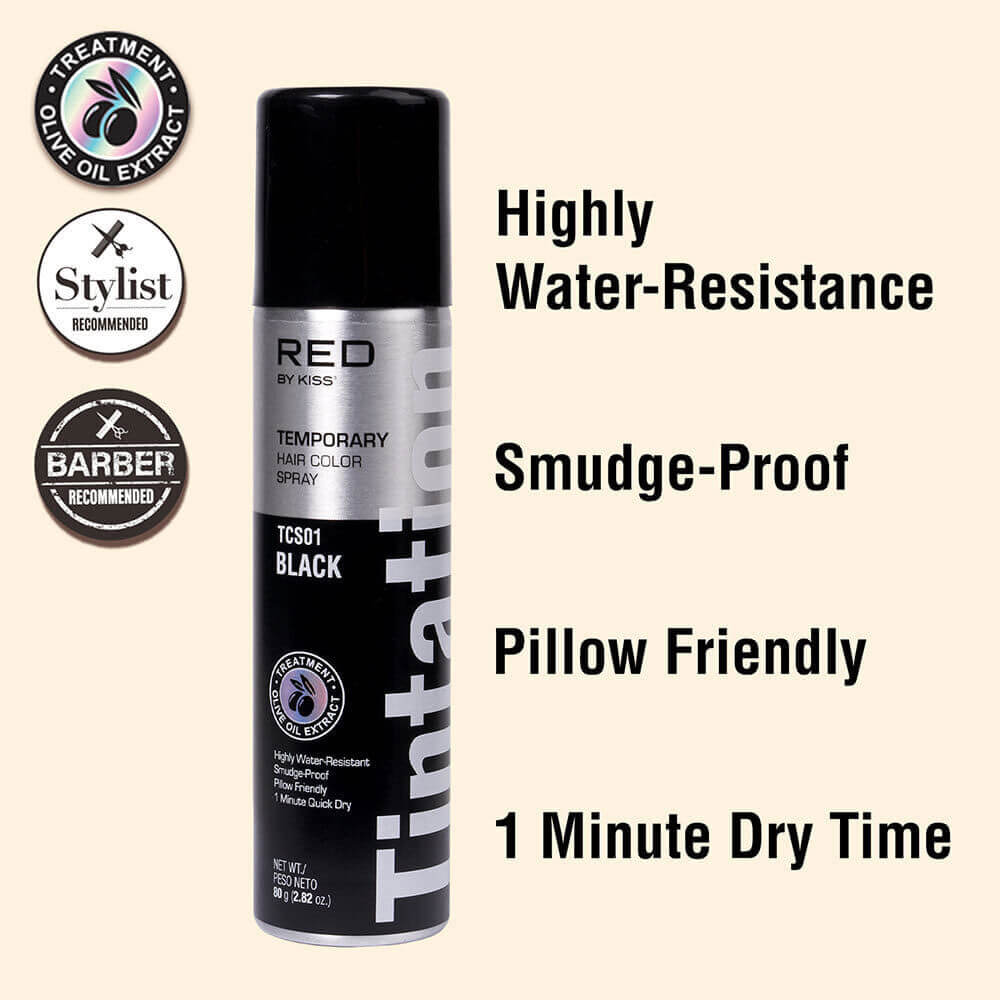 black hair dye spray